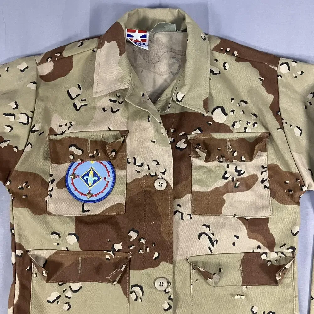Vintage Propper BDU Jacket Youth 14 Desert‎ Camo Field Shirt 4 Pocket BSA 00s